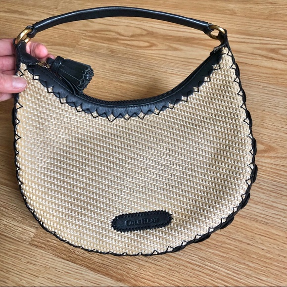 Cole Haan Handbags - Cole Haan | Sarah Straw/leather cream & black bag